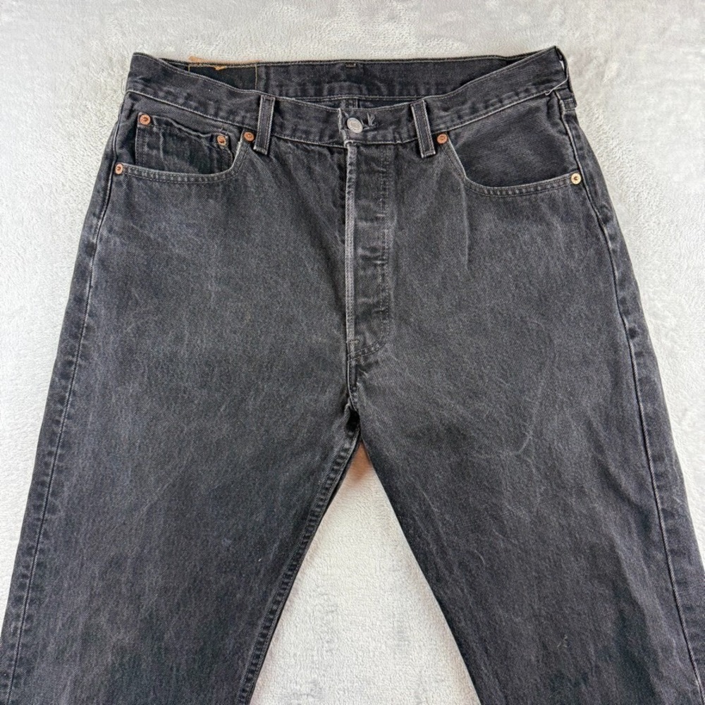 Vintage Levis Jeans Mens 34x34 Black 501 Straight Western 90's Made in USA